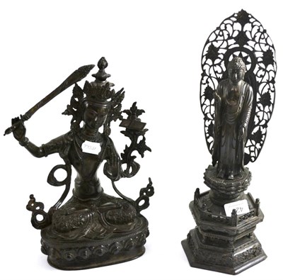 Lot 429 - # An Indian bronze figure of Shiva Nataraja, together with a bronzed figure of a Buddha...