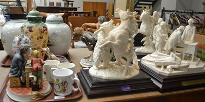 Lot 1002 - Quantity of decorative ceramics and glass including a Capodimonte figure group 'The Dentist',...