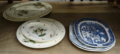 Lot 1011 - A quantity of Wedgwood serving plates, blue and white meat plates, etc