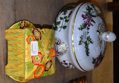 Lot 1017 - Spode Staffordshire flowers pattern large tureen and cover and Carlton floral decorated butter dish