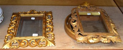 Lot 1018 - # Regency style ball surmounted mirror and two giltwood mirrors