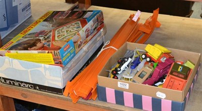 Lot 1022 - A collection of assorted toys including Sindy, Diecast, Merit Driving Test, etc