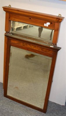 Lot 1041 - Pine wall mirror and walnut mirror