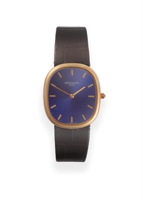 Lot 330 - A Fine 18ct Yellow Gold Automatic Wristwatch, signed Patek Philippe, model: Golden Ellipse,...