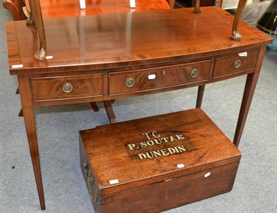 Lot 1059 - Reproduction mahogany side table fitted with two drawers