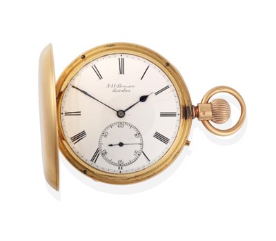 Lot 336 - An 18ct Gold Full Hunter Pocket Watch, signed J W Benson, Ludgate Hill, London, 1901, lever...