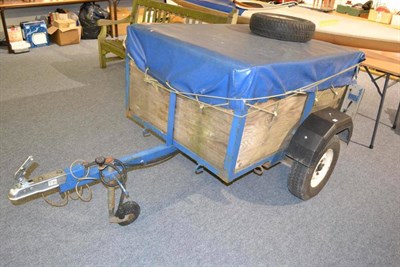 Lot 1092 - Car trailer with spare wheel and canopy