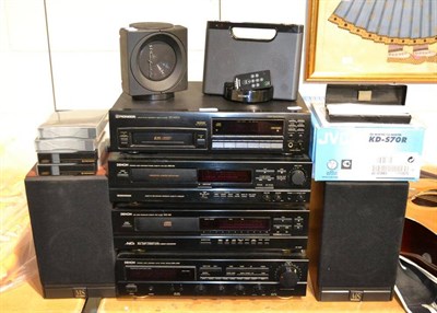 Lot 1099 - Denon Hi-Fi, Mordauntt-Short speakers, Wharfedale Modus and Sony docking system