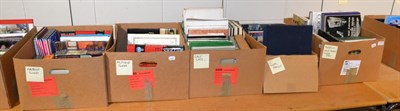 Lot 1119 - * Five boxes of books including antique guides, sale catalogues, Royal family, history and...