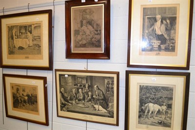 Lot 1150 - * Five black and white prints signed Dendy Sadler and a black and white engraving dated 1866