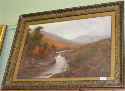 Lot 1159 - British School (19th century), A moorland river scene, indistinctly signed, oil on canvas