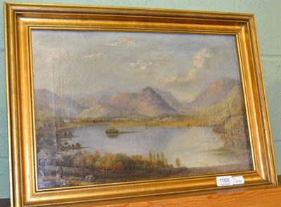 Lot 1165 - British School (19th century) Figures before a highland loch, oil on canvas