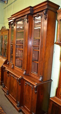 Lot 1196 - Victorian mahogany breakfront bookcase