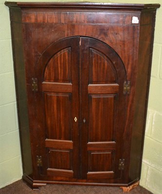 Lot 1214 - Mahogany corner cupboard