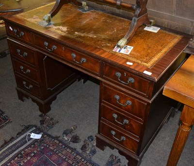 Lot 1228 - * Reproduction double pedestal desk