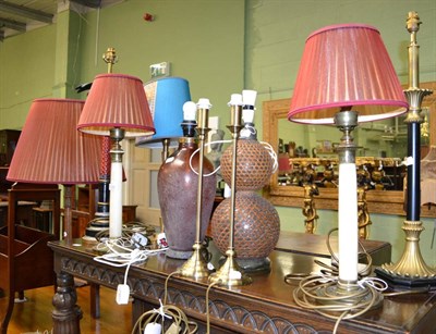 Lot 1232 - # Ten assorted modern table lamps