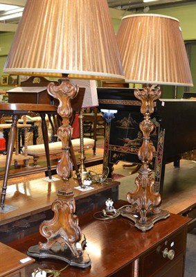 Lot 1238 - # A pair of table lamps in the 17th century style