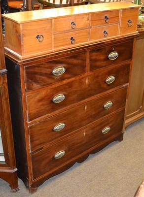 Lot 1241 - 19th century mahogany four height chest of drawers, clothes horse and modern table top chest of...