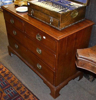 Lot 1272 - # Mahogany four drawer straight fronted chest on bracket feet