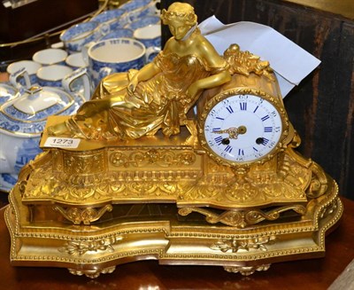 Lot 1273 - An ormolu striking mantel clock