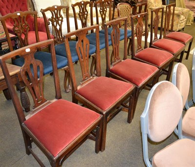 Lot 1290 - Set of six mahogany dining chairs