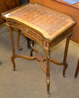 Lot 1305 - Late 19th century French table with parquetry top