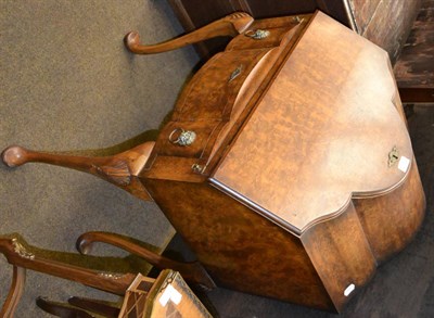 Lot 1307 - Walnut Queen Anne style bureau