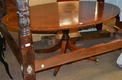 Lot 1320 - Late George III satinwood flip top oval breakfast table (a.f.)