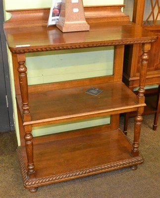 Lot 1338 - Late 19th century oak three tier whatnot