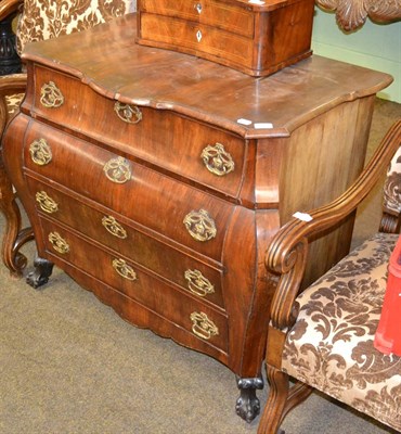 Lot 1343 - Dutch walnut Bombe chest