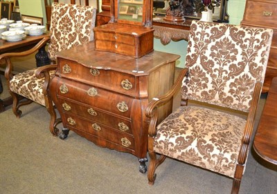 Lot 1345 - # Pair of 19th century walnut framed open armchairs