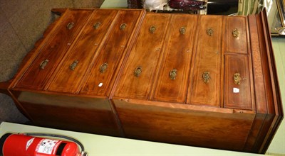 Lot 1348 - # Late George III mahogany straight fronted chest on chest fitted with later handles