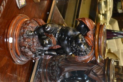 Lot 1351 - # 19th century carved and ebonised pedestal in the form of a young boy (lacking revolving top)