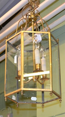 Lot 1358 - Early 19th century brass hall lantern