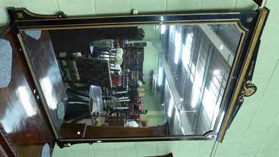 Lot 1372 - # An Aesthetic ebonised overmantel mirror