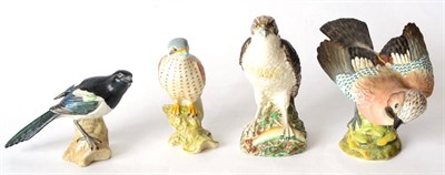 Lot 9 - Beswick Birds comprising: Jay, model No. 1219B, gloss; Magpie, model No. 2305, gloss; Kestral,...