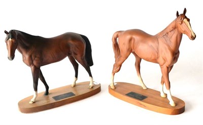 Lot 16 - Beswick Connoisseur Horses: Troy, model No. 2674 on wood plinth; together with The Minstrel,...