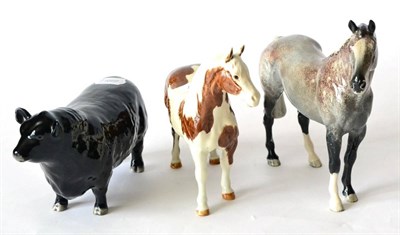 Lot 26 - Beswick Horses: Pinto Pony, model No. 1373, first version, skewbald gloss, and Hunter, model...