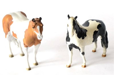 Lot 37 - Beswick Pinto Pony, model No. 1373, first version, piebald gloss; together with a Wade...