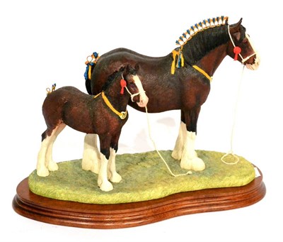 Lot 56 - Border Fine Arts 'Champion Mare and Foal' (Shire Mare and Foal, standard edition), model No. B0334A