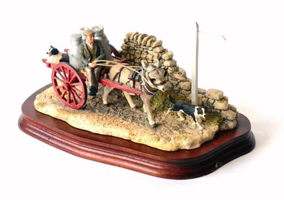 Lot 61 - Border Fine Arts 'Delivering the Milk' (Donkey Cart), model No. AG01 by Ray Ayres, limited...