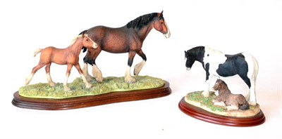 Lot 75 - Border Fine Arts 'New Arrival at Harland Grange' (Clydesdale Mare and Foal), model No. JH11 by...