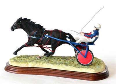 Lot 78 - Border Fine Arts 'Off and Pacing' (Horse, Sulky and Rider), model No. B0656 by Jacqueline...