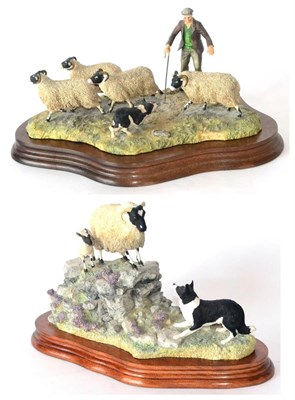 Lot 82 - Border Fine Arts 'Shedding' (Shepherd, Collie and Sheep), model No. L113 by Ray Ayres, limited...
