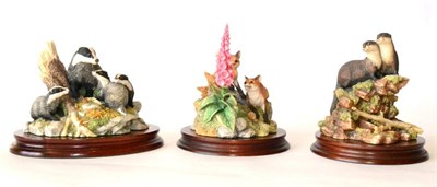 Lot 83 - Border Fine Arts Society figures 'Evening Shadows' (Female Badger and three Cubs), model No....