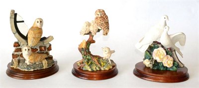 Lot 84 - Border Fine Arts Society figures 'Silent Sanctuary' (Barn Owls), model No. SOC1 by Ray Ayres,...