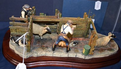 Lot 99 - Border Fine Arts 'Twice Under' (Sheep Dipping), model No. B0217 by Ray Ayres, limited edition...