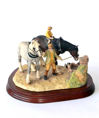 Lot 102 - Border Fine Arts 'You Can Lead a Horse to Water' (Heavy Horses), model No. BFA202 by Anne Wall,...
