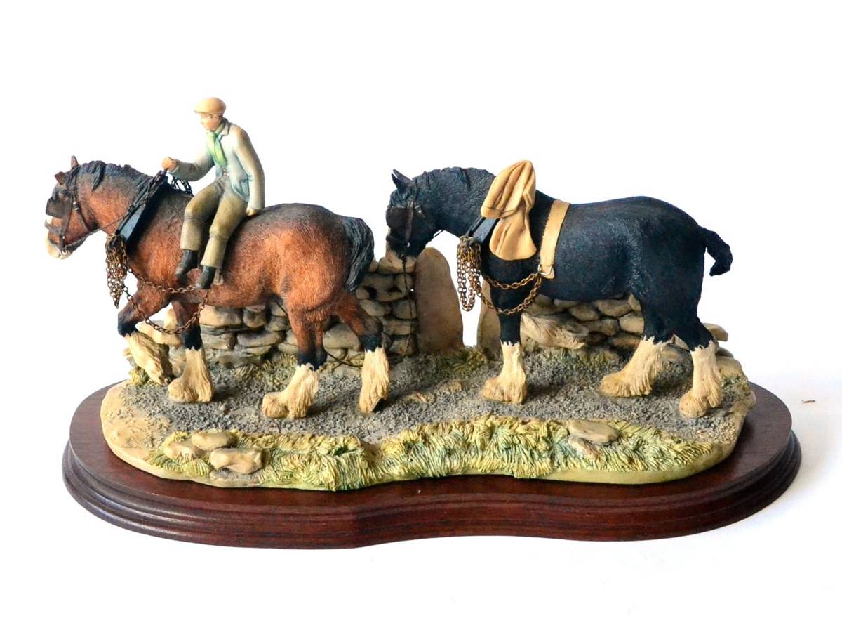 Lot 103 - Border Fine Arts, 'Coming Home' (Two Heavy Horses), model No. JH9A by Judy Boyt, bay/black...