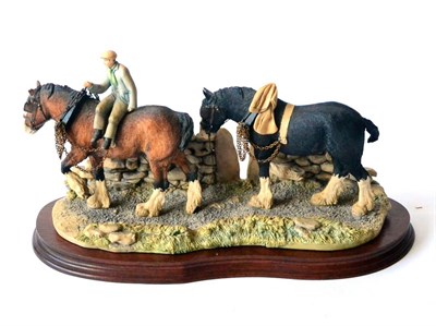 Lot 103 - Border Fine Arts, 'Coming Home' (Two Heavy Horses), model No. JH9A by Judy Boyt, bay/black...